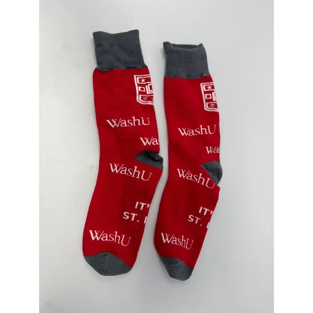 One Pair of WashU It's in St. Louis Women's Socks size 9-11 Pre-Owned